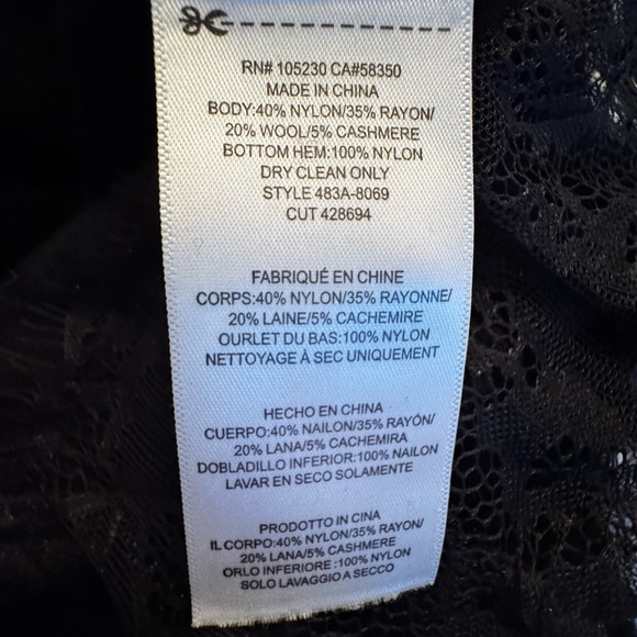 Joie Black Lace Hem Cashmere Sweater - Picture 7 of 7